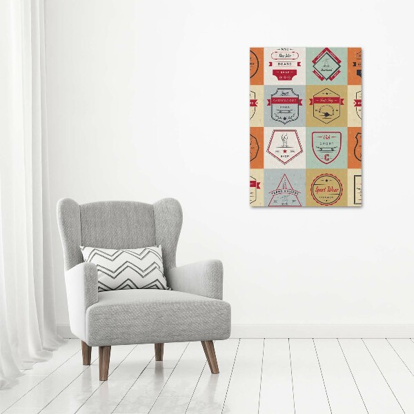 Verticaal schilderij op canvas Skateboardborden