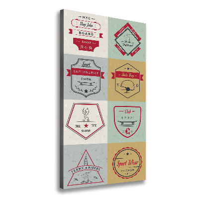 Verticaal schilderij op canvas Skateboardborden