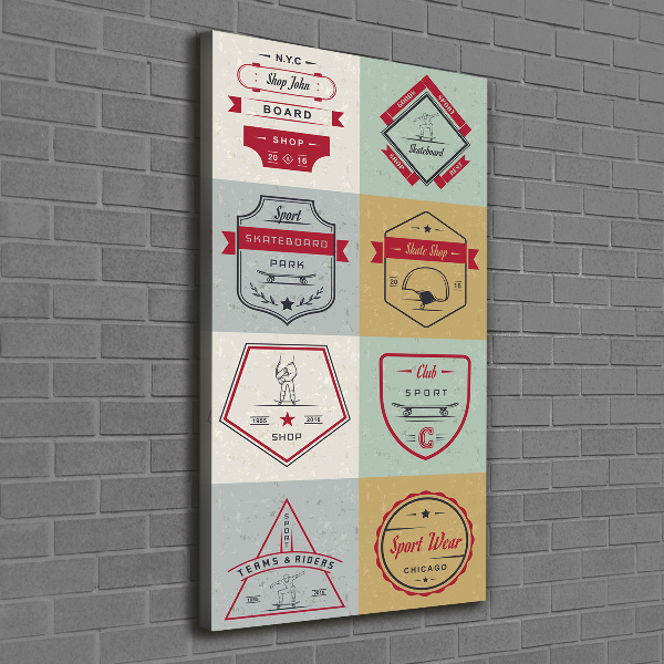 Verticaal schilderij op canvas Skateboardborden