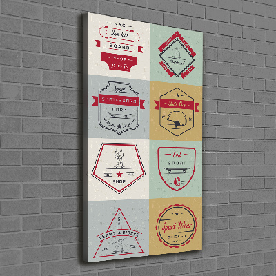 Verticaal schilderij op canvas Skateboardborden