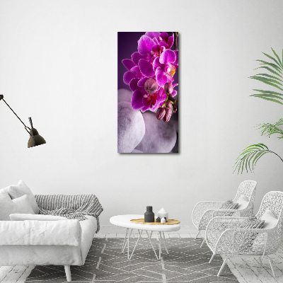Verticale canvasfoto Roze orchidee