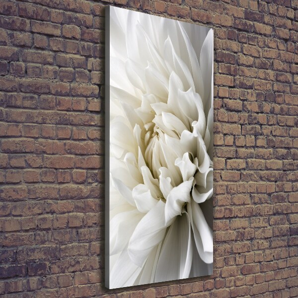 Verticaal canvasschilderij Witte dahlia