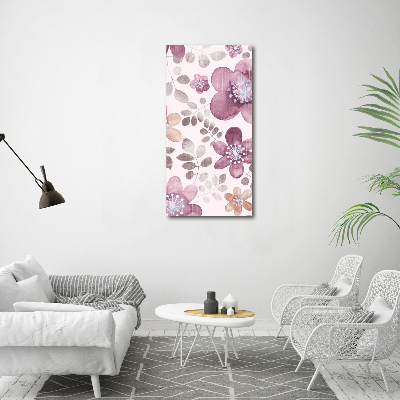 Verticaal schilderij op canvas Bloemenpatroon