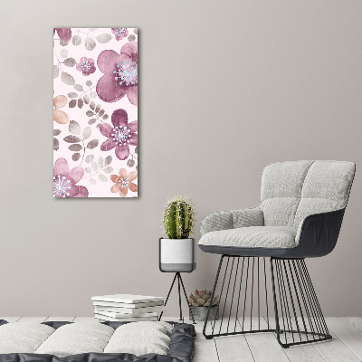 Verticaal schilderij op canvas Bloemenpatroon