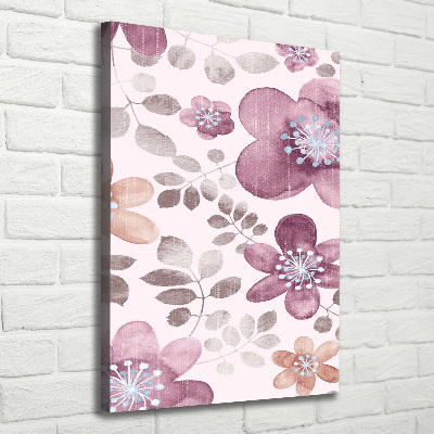 Verticaal schilderij op canvas Bloemenpatroon