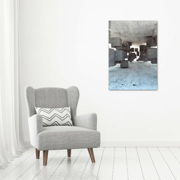 Verticaal canvasschilderij Kubussen van beton
