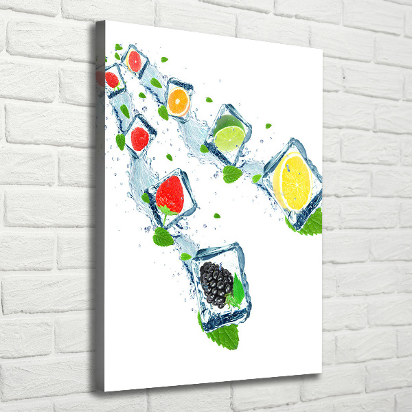 Verticaal schilderij op canvas Fruit en ijs