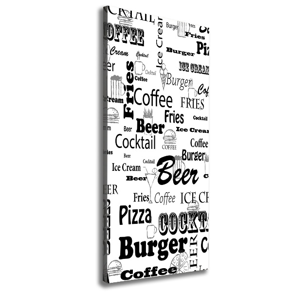Verticaal canvasschilderij Restaurantmenu