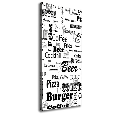 Verticaal canvasschilderij Restaurantmenu