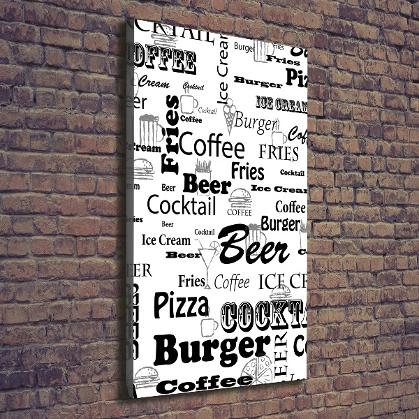 Verticaal canvasschilderij Restaurantmenu