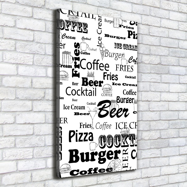 Verticaal canvasschilderij Restaurantmenu