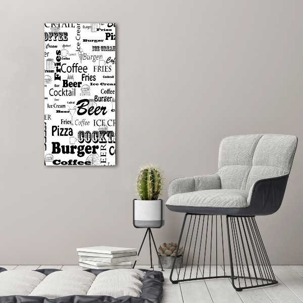 Verticaal canvasschilderij Restaurantmenu
