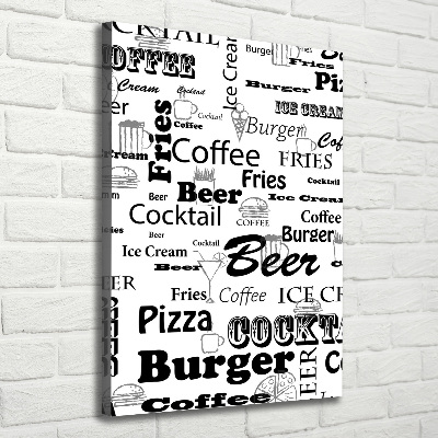 Verticaal canvasschilderij Restaurantmenu