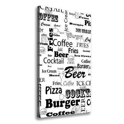 Verticaal canvasschilderij Restaurantmenu