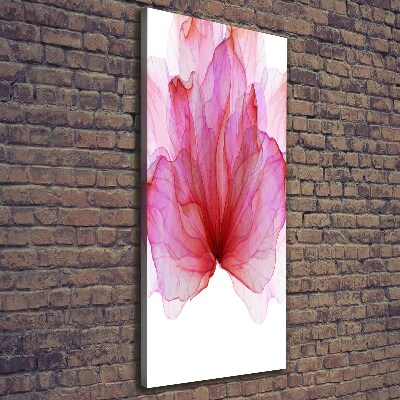 Verticaal schilderij op canvas Roze bloem