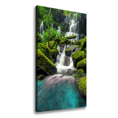Verticaal schilderij op canvas Waterval in de jungle