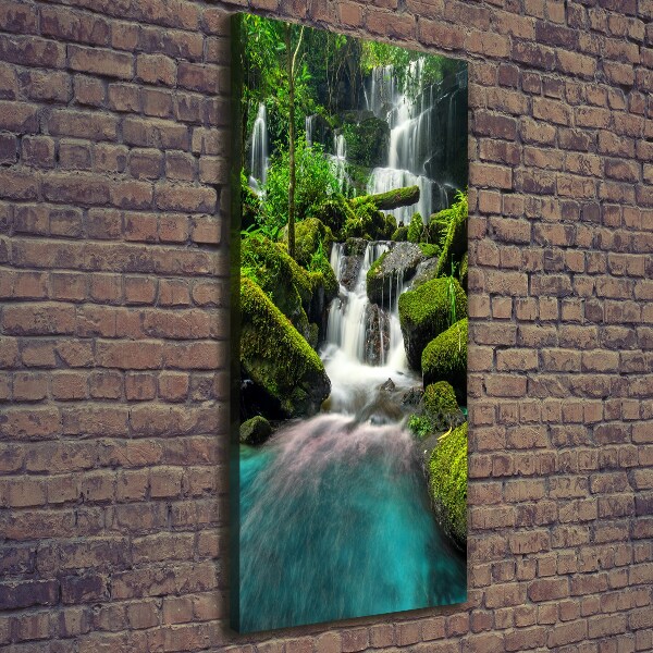 Verticaal schilderij op canvas Waterval in de jungle