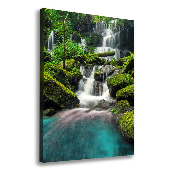 Verticaal schilderij op canvas Waterval in de jungle