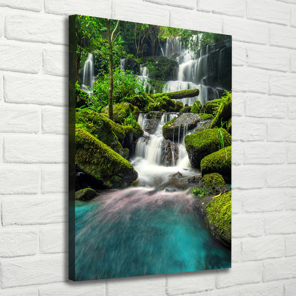 Verticaal schilderij op canvas Waterval in de jungle