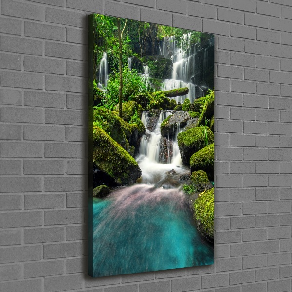 Verticaal schilderij op canvas Waterval in de jungle