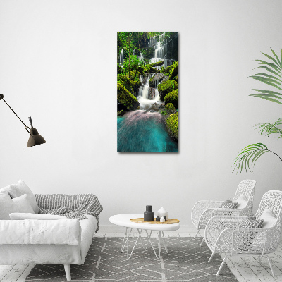 Verticaal schilderij op canvas Waterval in de jungle