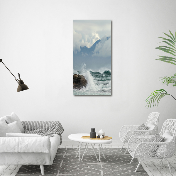Verticale foto op canvas Ruwe zee