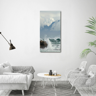 Verticale foto op canvas Ruwe zee