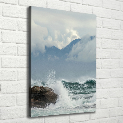 Verticale foto op canvas Ruwe zee