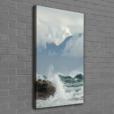 Verticale foto op canvas Ruwe zee