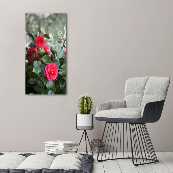 Verticaal canvasschilderij Camelia