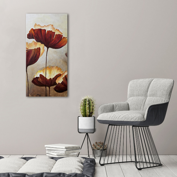 Verticale foto op canvas Klaprozen