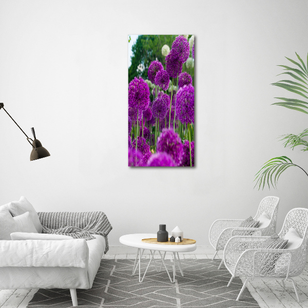 Verticale canvasfoto Knoflookbloemen