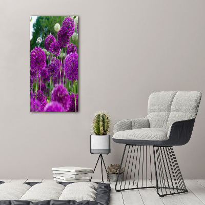 Verticale canvasfoto Knoflookbloemen