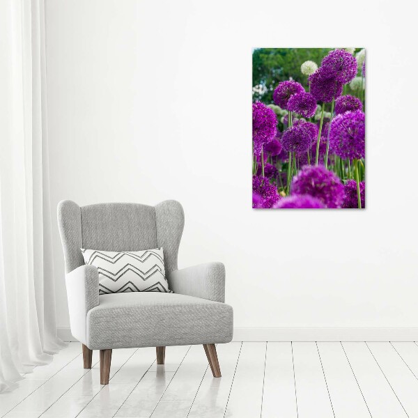Verticale canvasfoto Knoflookbloemen