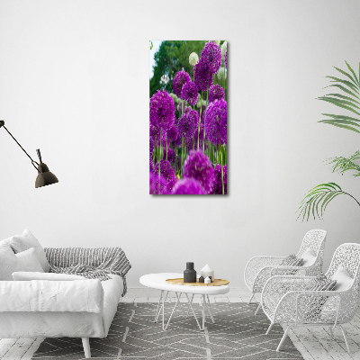 Verticale canvasfoto Knoflookbloemen