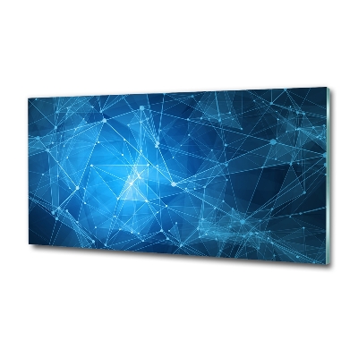 Glazen schilderij Blauwe lijnen
