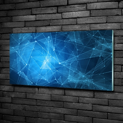 Glazen schilderij Blauwe lijnen