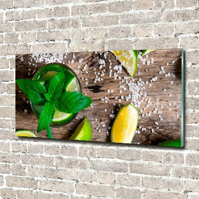 Schilderij glas Mojito