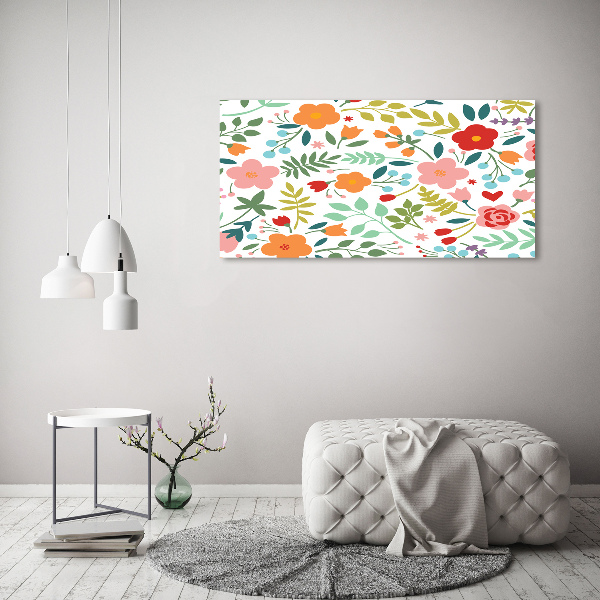Glazen schilderij Illustratie van bloemen