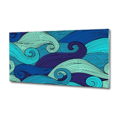 Schilderij op glas Abstracte golven