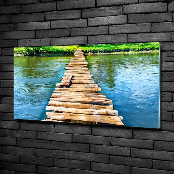 Foto schilderij op glas Houten brug
