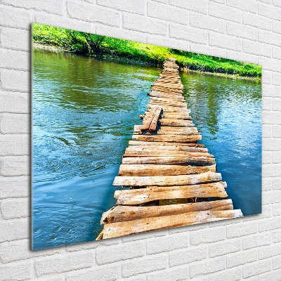 Foto schilderij op glas Houten brug