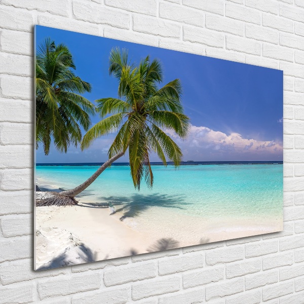 Schilderij glas Panorama van het strand