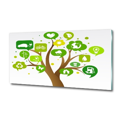 Schilderij glas Ecologische boom