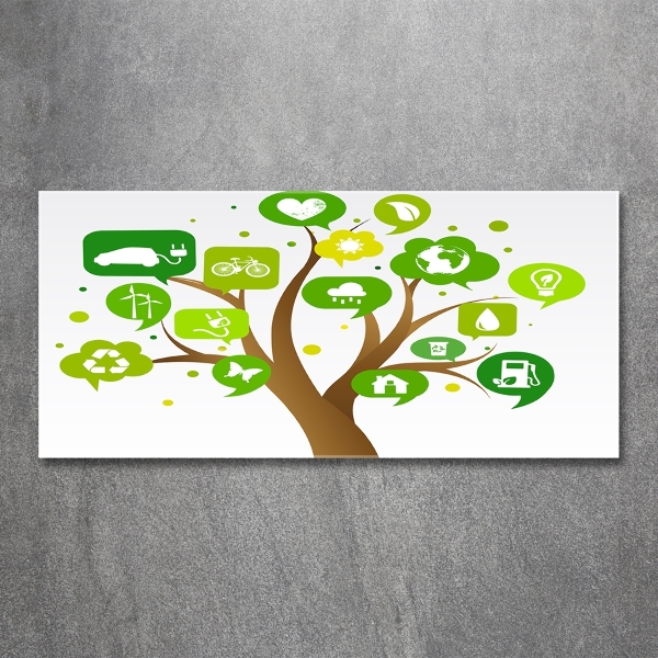Schilderij glas Ecologische boom
