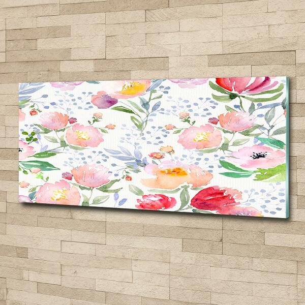 Schilderij glas Klaprozen