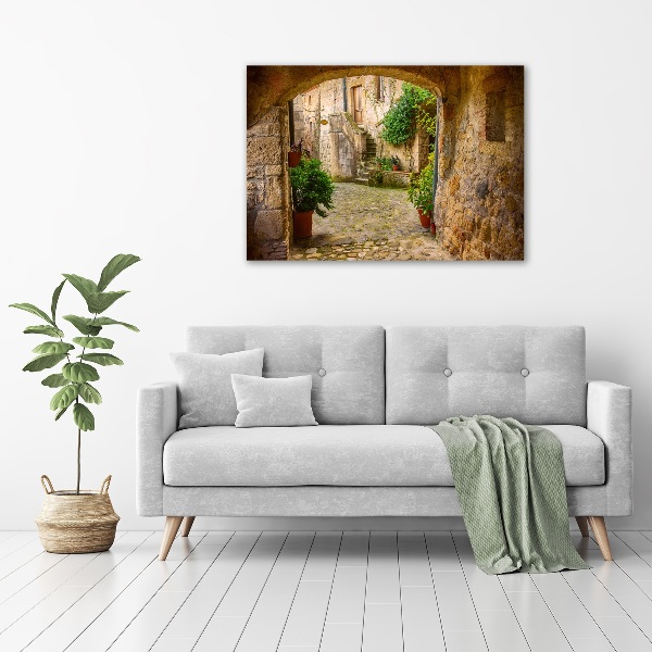 Schilderij glas Een charmante straat