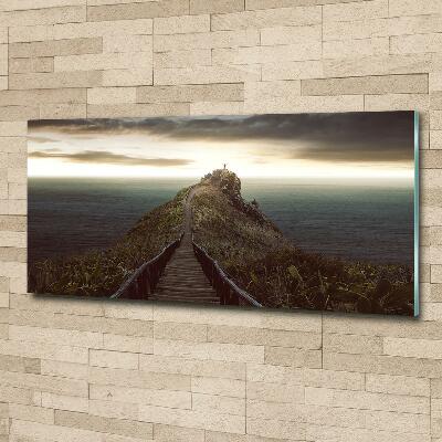 Glazen schilderij Pad op de rots