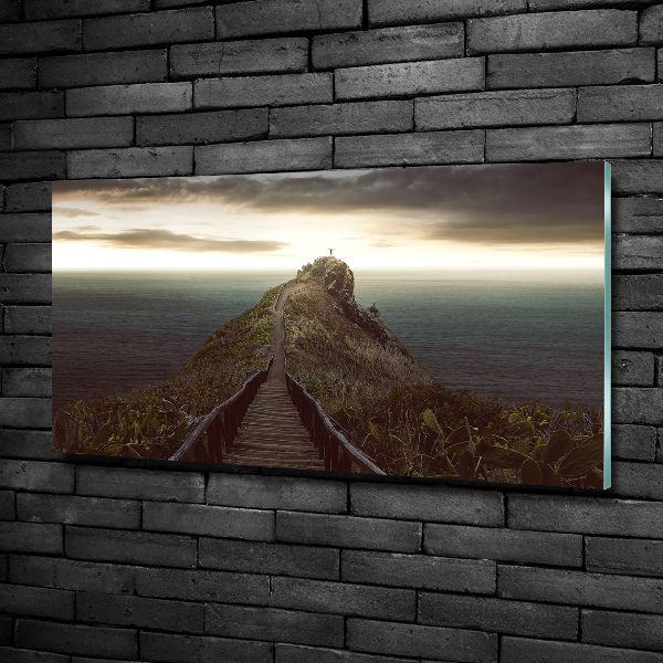 Glazen schilderij Pad op de rots