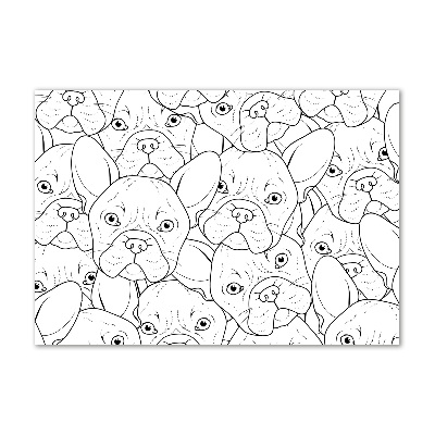 Schilderij op glas Franse bulldogs